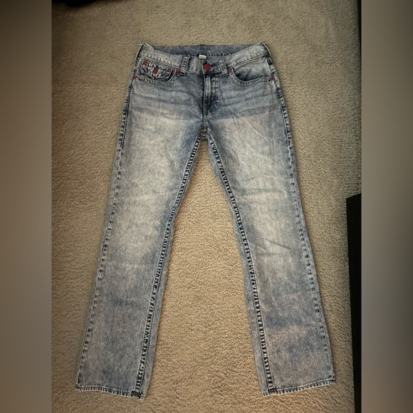 *VINTAGE* True Religion Blue Denim Jeans Size 33 - Picture 2 of 5